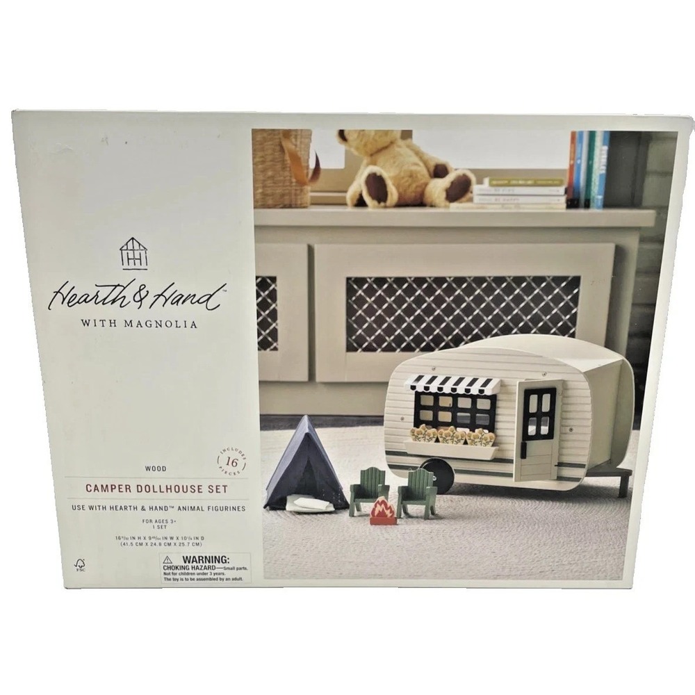 New Box Hearth & Hand Magnolia Wood Camper Dollhouse Toy Set 16 Pcs Imaginitive